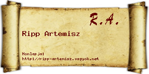 Ripp Artemisz névjegykártya
